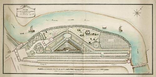 Abbeville : plan des maison, jardin, et manufacture de M. Sombret fils, levé l'an 4e Rep. (1795). Echelle de 70 toises.