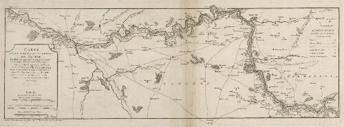 Carte d'une partie de la riviere de Somme dressée sur celle levée géométriquement sur les lieux et sur des observations particulières pour l'intelligence du projet du Canal de Picardie proposé a etre construit le long de cette riviere depuis St Simon jusqu'à Amiens pour servir à la communication de la Somme avec le Canal de jonction de l'Oise. Janvier 1732. - A Paris : chez Dezauche, successeur des sieurs Delisle et Buache, rue des Noyers.