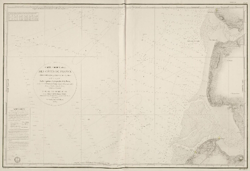 Carte particulière des côtes de France (embouchures de la Somme et de l'Authie) : levée en 1835, par les Ingénieurs Hydrographes de la Marine, sous les ordres de M. Beautemps-Beaupré, Ingénieur Hydrographe en chef, membre de l'Académie Royale des Sciences et du Bureau des Longitudes : Publiée par ordre du Roi, sous le Ministère de M. le Baron Duperré, Amiral, Pair de France, Secrétaire d'Etat au Département de la Marine et des Colonies : Au Dépôt-général de la Marine en 1841. - Gravé par Michel. Ecrit par J.M. Hacq.