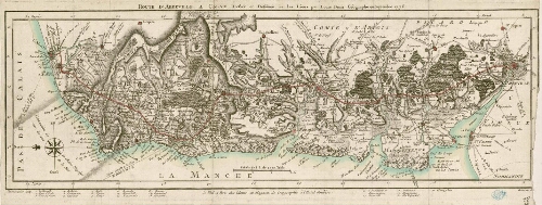 Route d'Abbeville à Calais : dressée et dessinée sur les Lieux par Louis Denis, géographe en septembre 1776.