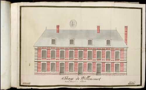 Abbaye de Willencourt Willancourt, ChausséEMarcadé à Abbeville. Logis abbatial, 1774