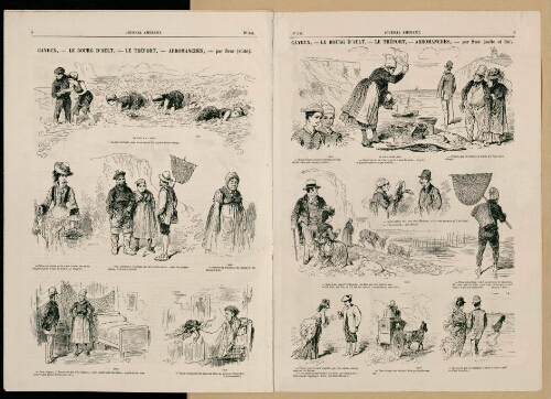 Bains de Mer, par Stop : Cayeux, le Bourg d'Ault, Le Tréport, Arromanches. Extrait du "Journal amusant", numéro 941, 12 septembre 1874 (suite : p. 4-5)