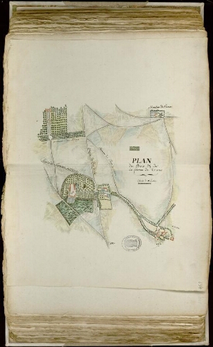 Plan du bois et de la ferme de Visme Vismes, en Vimeu. Signé : D.L., 1794. Echelle : 20mm pour 15 perches