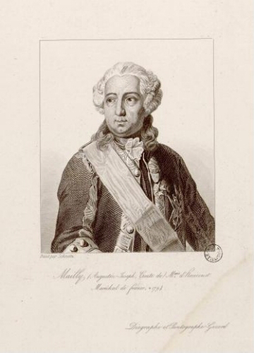 Mailly (Augustin-Joseph, Comte de) Marquis d'Haucourt, Maréchal de France, mort en 1794. - Peint par Schnetz. Diagraphe et pantographe-Gavard.