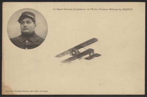 Le sapeur aviateur Jacquemart, de l'école d'aviation militaire du Crotoy