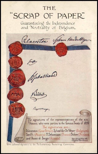 The "scrap of papier" guaranteeing the independ nce and neutrality of belgium