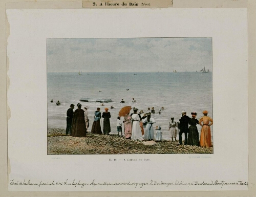  A L'H.eure du bain (Mers). Grav. Gillot. Typ. Chamerot et Renouard. Tiré de "la France", fascicule n°11. "Sur la plage. Aquarelles, souvenirs de voyages". L. Boulanger, editeur, 90 boulevard Montparnasse. Paris.