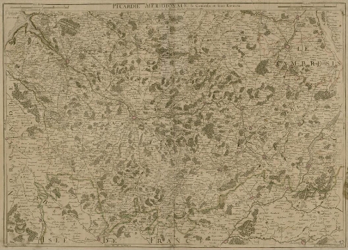 Picardie méridionale, le Cambresis et leurs environs : dressée sur les Mémoires les plus nouveaux, 1767.