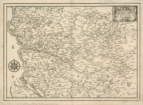 Boulonnois, Pontieu, Artois, Comté de St Paul et Pays de la Locoüe (Béthunois?). Nota ms : tiré de "Cartes des provinces" publiées en 1639 par Tassin, géographe du Roi.