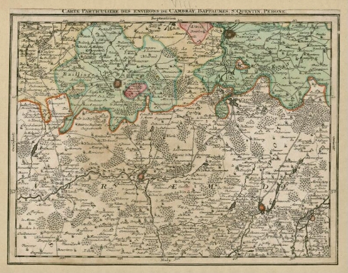 Carte particulière des environs de Cambray, Bappaumes, St Quentin, Pérone.