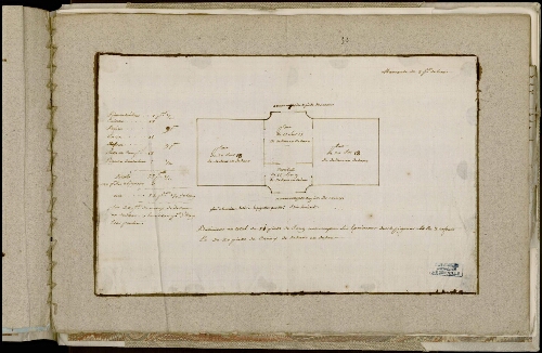 Plan de la maison bâtie à Épagnette par M. Adrien Ricouart