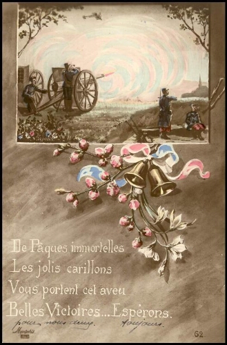 De Pâques immortelles, Les jolis carillons, Vous portent cet aveu, Belles Victoires, Espérons